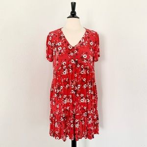 Knox Rose Floral Dress Red Size Small
